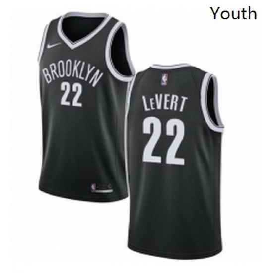 Youth Nike Brooklyn Nets 22 Caris LeVert Swingman Black Road NBA Jersey Icon Edition